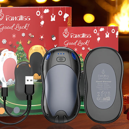 Rechargeable Hand Warmer 2-in-1 Double Sided Heating with Magnetic Suction – 3-Speed Temperature Control, Portable Electric Pocket Warmer for Skiing, Camping, Hiking & Winter Outdoor Use