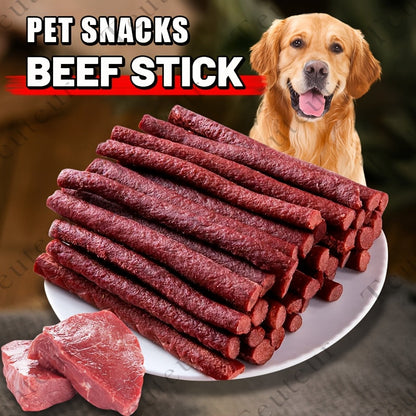 Premium Natural Beef Sticks Dog Treats – High Protein Grain-Free Beef Jerky & Molar Chews for Puppies, Adult Small Medium Large Dogs, Long-Lasting Training Rewards for All Breeds