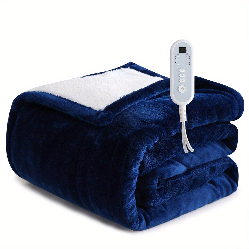 Electric Heated Blanket Flannel Extra Large with 8 Temperature Levels 10-Hour Auto-Off PTC+NTC Overheat Protection Machine Washable – Throw Twin Full Queen King Sizes