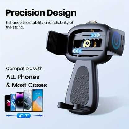 Car Phone Holder Mount – Upgraded 360° Rotation Dashboard & Windshield Cradle, Handsfree Universal Stand Compatible with iPhone 15 14 13, Samsung Galaxy, Android Phones | Velora