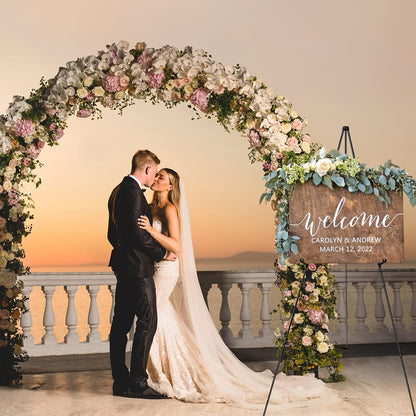 63 Inch Portable Floor Easel Stand Metal Tripod with Carry Bag Wedding Sign Poster Display Quick Assembly Black Gold 1 or 2 Pack