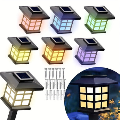 Solar Outdoor Garden Lights 6/12/24 Pack IP44 Waterproof | Warm White Colorful LED Landscape Pathway Lights for Yard Courtyard Patio Holiday Decoration – Auto On/Off