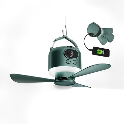 Portable Camping Ceiling Fan 10400mAh USB Rechargeable – Tent Fan with Remote Control, LED Light, Detachable Blades & 4-Speed Settings for Camping, Outdoor, RV, Bedroom & Home Use