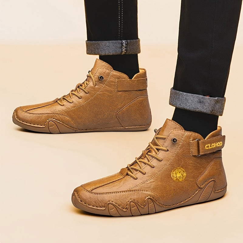 Men's High-Top Sneakers Breathable Lace-Up Casual Shoes Soft Rubber Sole Non-Slip Outdoor Walking Shoes for Men US 7-12 Multiple Colors