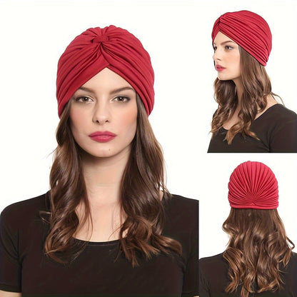 15-Pack Bohemian Turban Head Wraps for Women – Pre-Tied Pleated Head Scarves, Multicolor Twisted Hair Wraps & Beanie Caps, Breathable Ultra-Soft Headbands for Chemo, Hair Loss & Everyday Style
