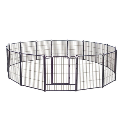 Heavy Duty Metal Dog Playpen – Portable Foldable Exercise Pen Fence for Small Medium Large Dogs, 8 or 16 Panels, No Assembly Required, Perfect for Indoor Outdoor Yard RV Camping
