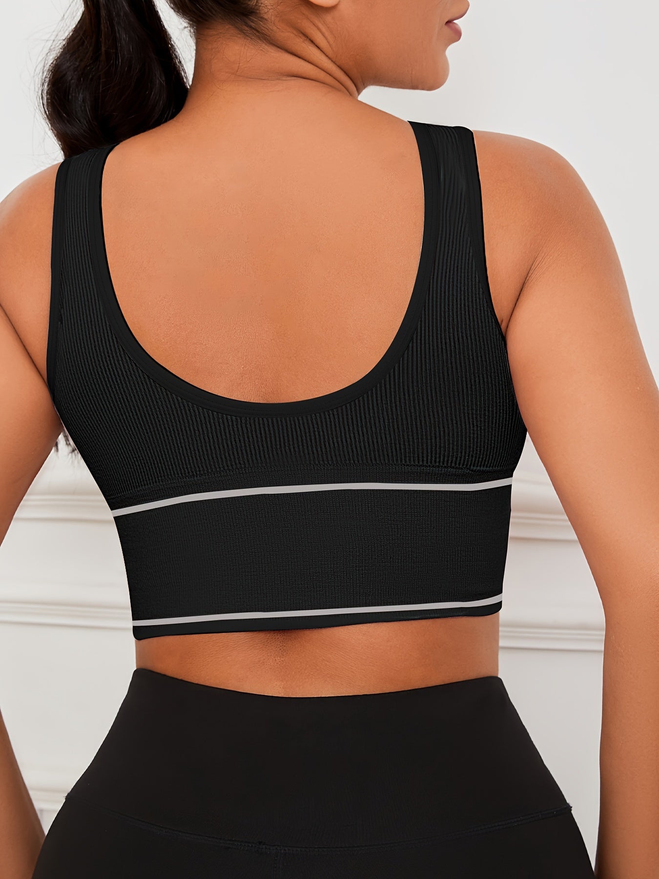 5pcs Wireless Sports Bra Set – Full Coverage High Elasticity Nylon Bra for Yoga Running Gym, Breathable Machine Washable, Mixed Colors, DANSHEER Print, Women's Activewear Bra Pack