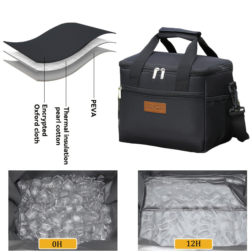 Insulated Lunch Bag Foldable Leakproof Thermal Tote for Work School Travel Picnic – Aluminum Foil Lining Keeps Food Cold Fresh Bento Box Bag Black Green Pink Floral