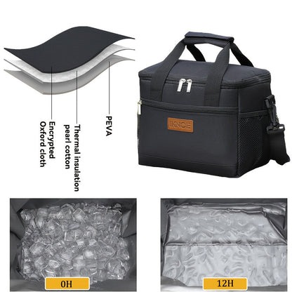 Insulated Lunch Bag Foldable Leakproof Thermal Tote for Work School Travel Picnic – Aluminum Foil Lining Keeps Food Cold Fresh Bento Box Bag Black Green Pink Floral