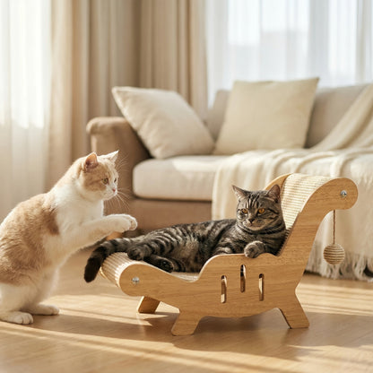 Large Sisal Cat Scratcher Lounge & Pad for Indoor Cats Durable Stable Cat Furniture – Upgraded Scratching Board & Combo Set with Leash & Collar
