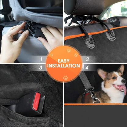Heavy Duty Dog Car Seat Cover Waterproof Non-Slip Backseat Protector Scratch-Proof Spill-Proof Nylon Pet Seat Cover SUV Sedan Truck Side Flap Door Protection Easy Install Machine Washable