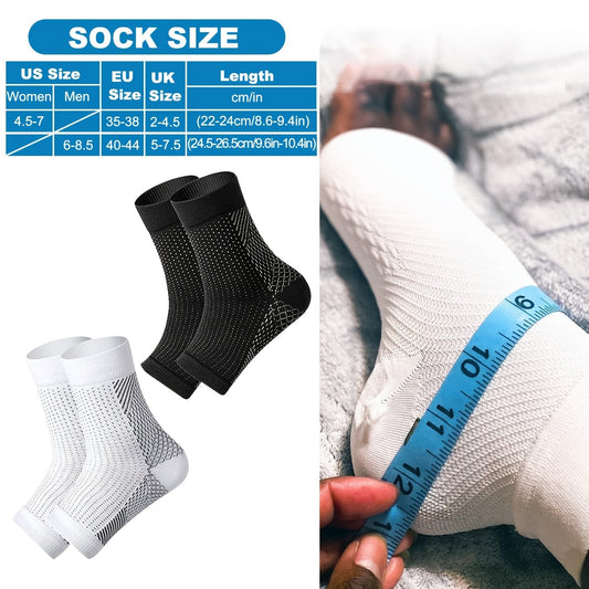 3 Pairs Open Toe Compression Socks for Men & Women Ankle Heel Brace Breathable Athletic Socks for Running Hiking Cycling Everyday Wear S-XL
