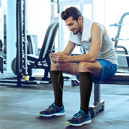 5 Pairs Copper Compression Socks for Women & Men – Black Athletic Support Socks for Running Hiking Cycling Travel, Sizes M-XL, Circulation & Pain Relief Compression Stockings