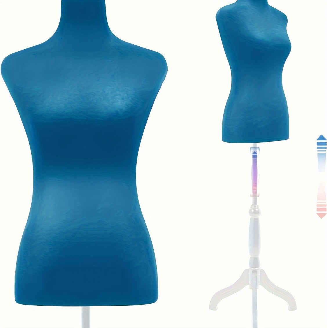 Dress Form Mannequin Torso with Tripod Stand, Adjustable Height 50-63 Inch, Portable Female Body Form for Sewing, Clothing Display, Fashion Design & Photography – 4 Colors Available