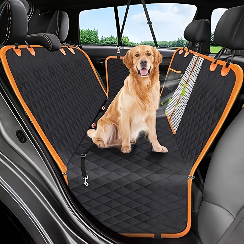 Heavy Duty Dog Car Seat Cover Waterproof Non-Slip Backseat Protector Scratch-Proof Spill-Proof Nylon Pet Seat Cover SUV Sedan Truck Side Flap Door Protection Easy Install Machine Washable