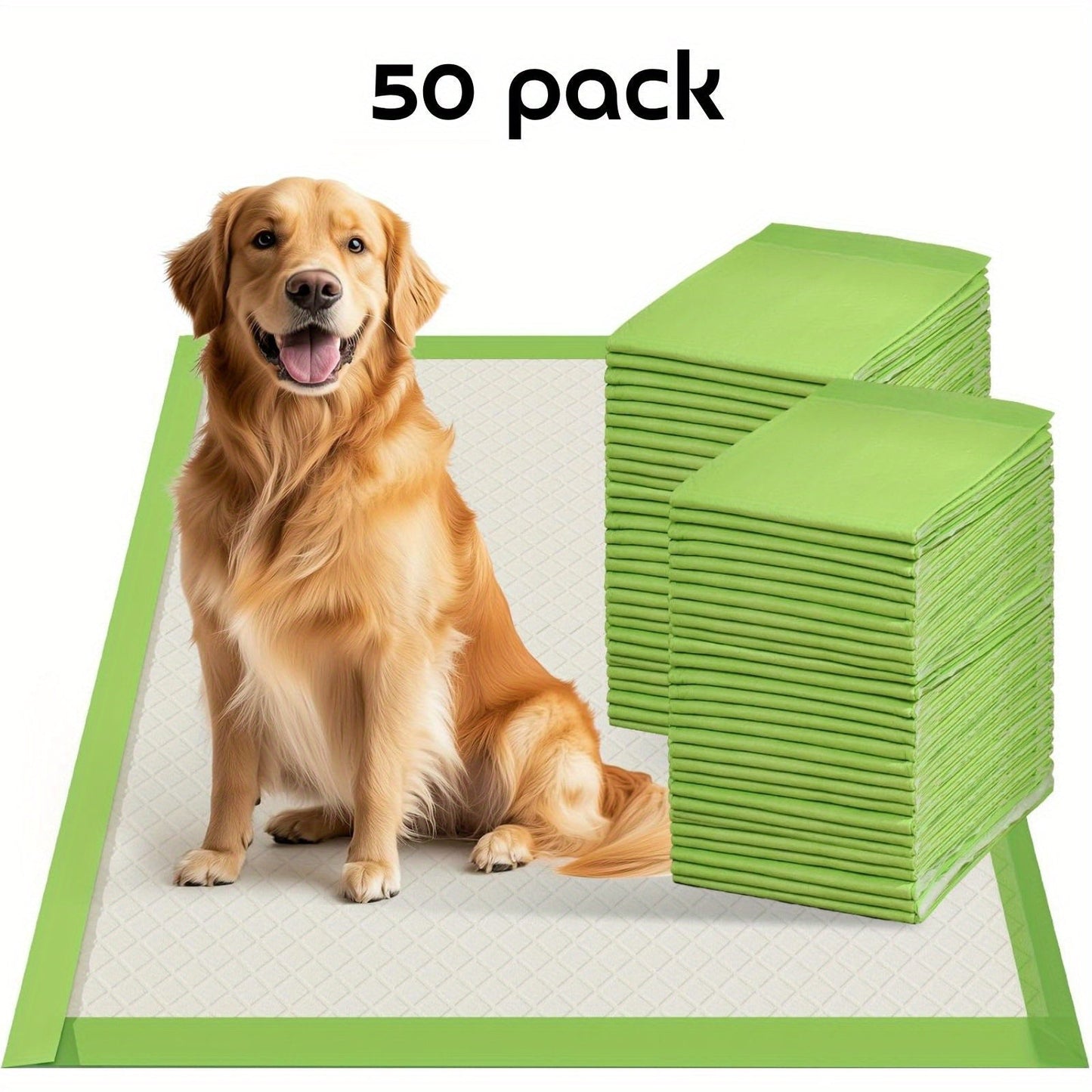 Jumbo Dog Pee Pads for Large Breeds 50 or 100 Pack – 6-Layer Super Absorbent Heavy-Duty Leakproof Puppy Training Pads, Quick-Dry Odor Control, Housebreaking Pads for Senior Dogs & Potty Training