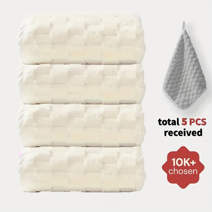 Waffle Weave Bath Towels 4-Pack & 8-Pack Ultra-Soft Quick-Dry Microfiber – Super Absorbent 281g/m² 80/20 Polyamide Spa Gym Travel Towels, Lint-Free Antimicrobial, Multiple Colors
