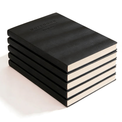 Soft Faux Leather Notebook 5-Pack Set Square Ruling Soft Cover Bookmark Extra Thick Pages for Business Meetings School Academic Writing – 7 Colors