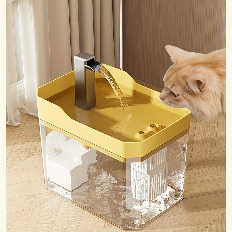 USB Rechargeable Pet Water Fountain 50.72 Oz – Ultra-Silent Automatic Circulating Water Dispenser for Cats & Dogs, No Batteries Required
