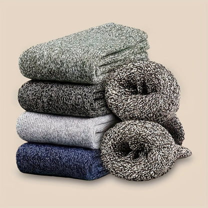 Winter Thick Warm Socks 9 Pairs Set Retro Solid Color Thermal Crew Socks Machine Washable for Men Women Couples Cold Weather Casual Formal One Size