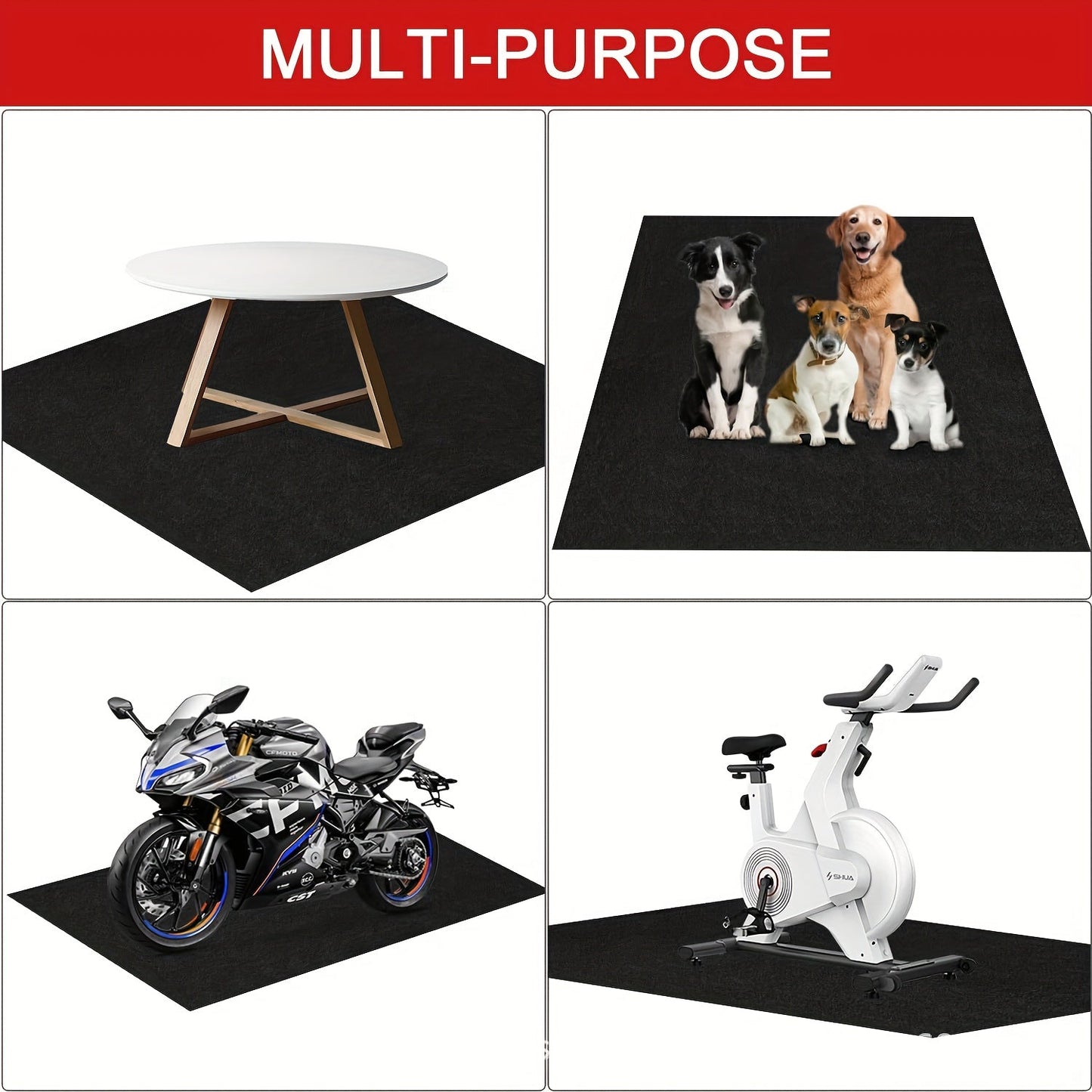Heavy Duty Garage Floor Mat Extra Large Oil-Absorbing Non-Slip Waterproof Washable - 2.55mm Thick Rubber-Backed Felt Mat for Garage, Workshop, Driveway, Parking - Fits Cars, Trucks, SUVs, Motorcycles
