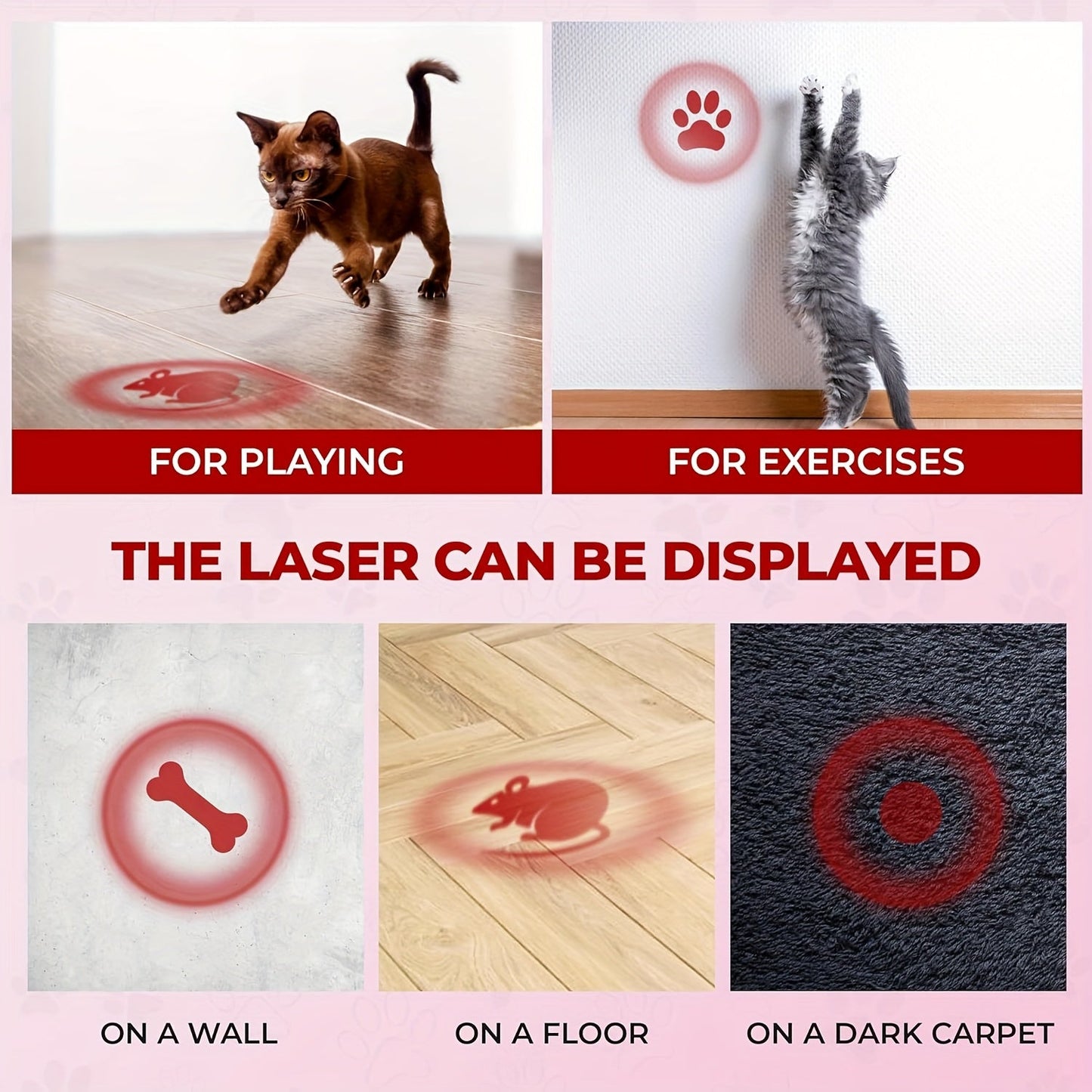 7-in-1 Interactive Cat Teaser Toy USB Rechargeable – 7 Play Modes for Indoor Cats & Dogs, Chasing Exercise Toy, Includes Free Bonus Mouse Toy, Great Christmas & Birthday Gift for Pets