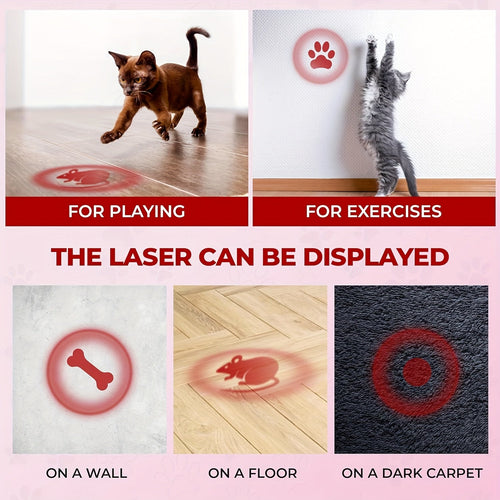 7-in-1 Interactive Cat Teaser Toy USB Rechargeable – 7 Play Modes for Indoor Cats & Dogs, Chasing Exercise Toy, Includes Free Bonus Mouse Toy, Great Christmas & Birthday Gift for Pets