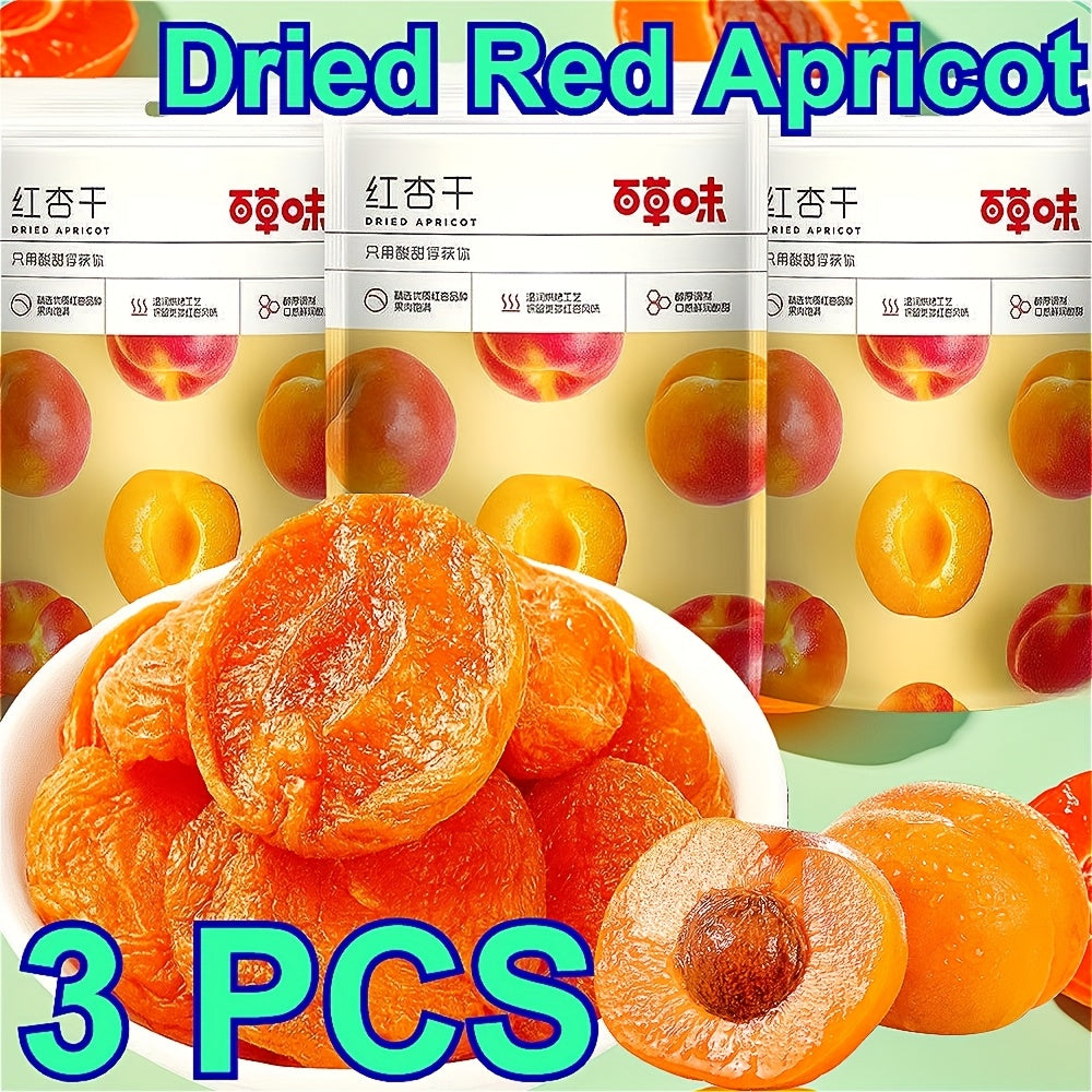 Dried Apricots Snack 3 Bags Pack Natural Tropical Dried Fruit Healthy Sweet Snack Ready-to-Eat Vegan Gluten-Free Gift