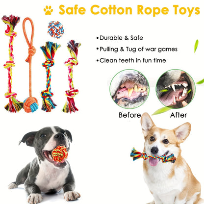 25pcs Dog Toys Set for Small Dogs & Puppies – Chew Toys, Squeaky Toys, Rope Tug, Teething Toys, Treat Dispenser Balls, Interactive Play Bundle