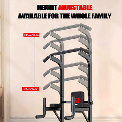 Freestanding Pull-Up Bar & Parallel Bar Station – Multifunctional Home Gym Equipment for Adults, Upper Body Strength Training, Dips Chin-Ups Push-Ups, Heavy Duty Single Parallel Bar Frame