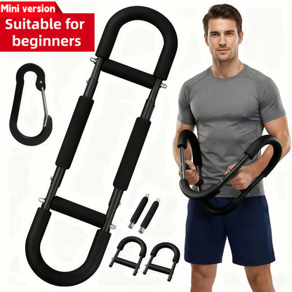 Adjustable Spring Exercise Bar 3-Speed Resistance Arm Trainer for Forearm Triceps Chest Strength, Detachable Portable Home Gym Fitness Equipment, Upper Body Muscle Builder - Black Mini, Red 3-Tube, Blue Reinforced