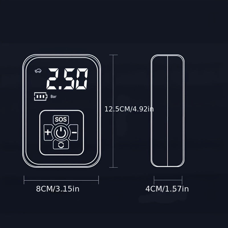 Portable Tire Inflator 100W Cordless Air Pump 4000mAh Battery 30-Second Inflation 5 Modes Digital PSI Display Type-C Charging LED Light Multi-Nozzle for Car Motorcycle Bicycle Ball