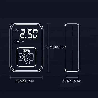 Portable Tire Inflator 100W Cordless Air Pump 4000mAh Battery 30-Second Inflation 5 Modes Digital PSI Display Type-C Charging LED Light Multi-Nozzle for Car Motorcycle Bicycle Ball