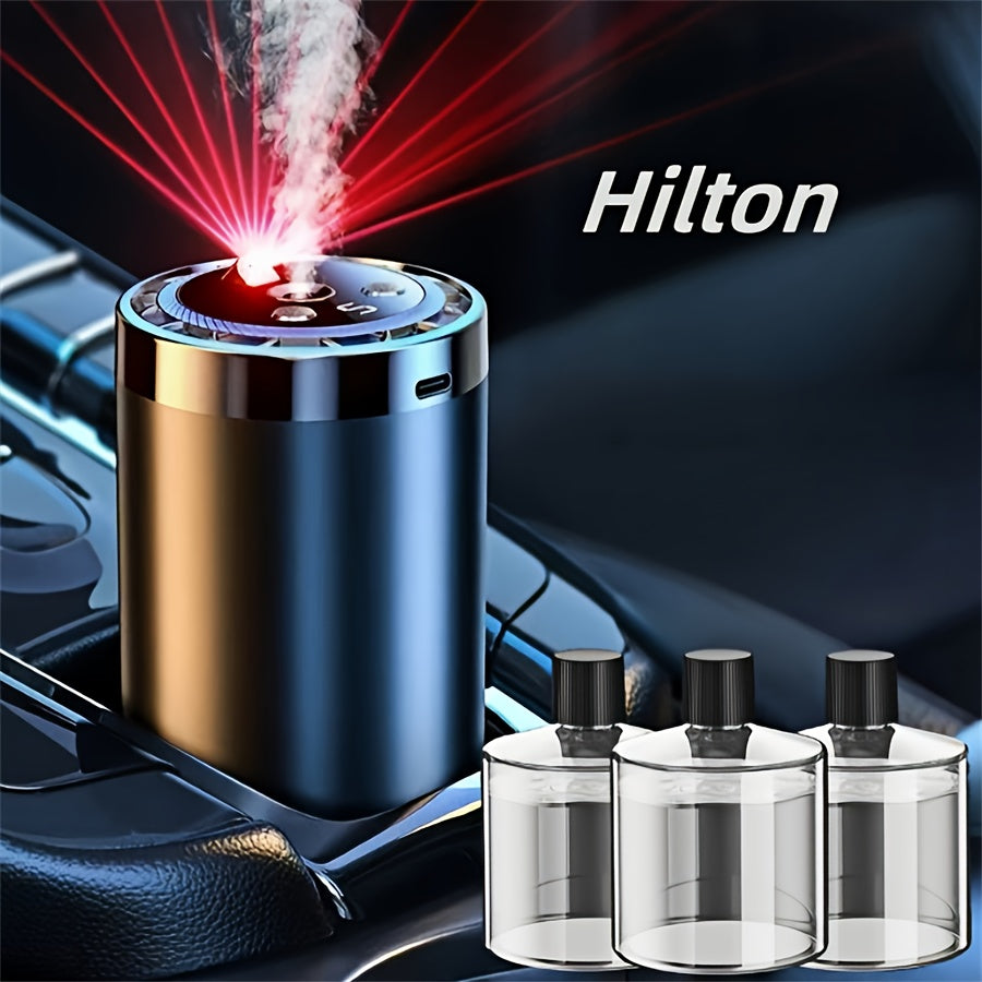 Smart Car Air Freshener with Aromatherapy & Starry Sky Light Display – Portable USB Car Humidifier, Dynamic LED Mood Light, Cologne & Perfume Bundle, Universal Fit, Car Gift & Holiday Gift for Men Women