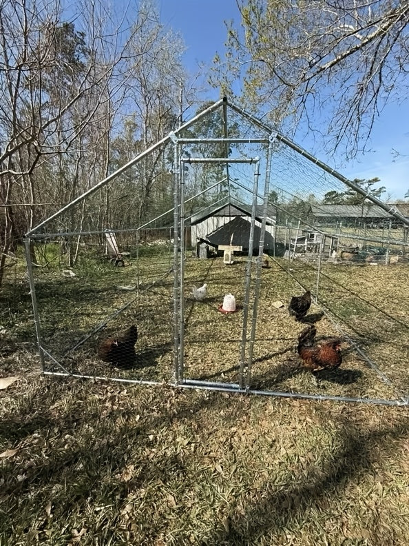 Large Walk-In Metal Chicken Coop Outdoor Hen House with Anti-UV Cover Aluminum Poultry Cage for Backyard Garden – Multiple Roof Styles