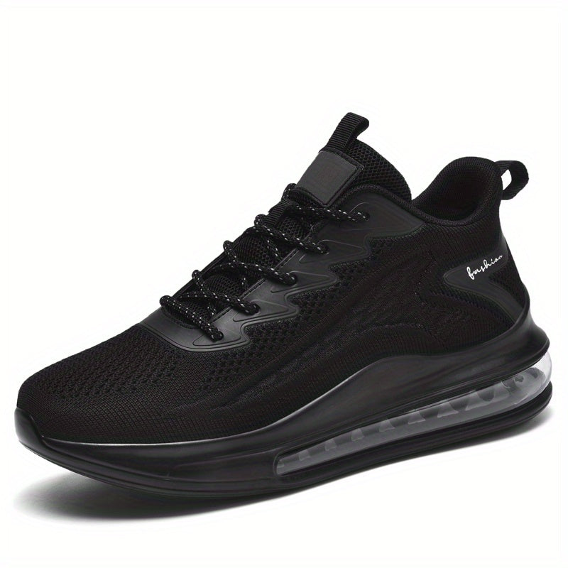 Men's Air Cushion Running Sneakers Lightweight Lace-Up Anti-Slip Shock-Absorbing Breathable Athletic Shoes for Walking Fitness Tennis Travel Sizes US 6.5-13.5 Black Blue White Yellow Red