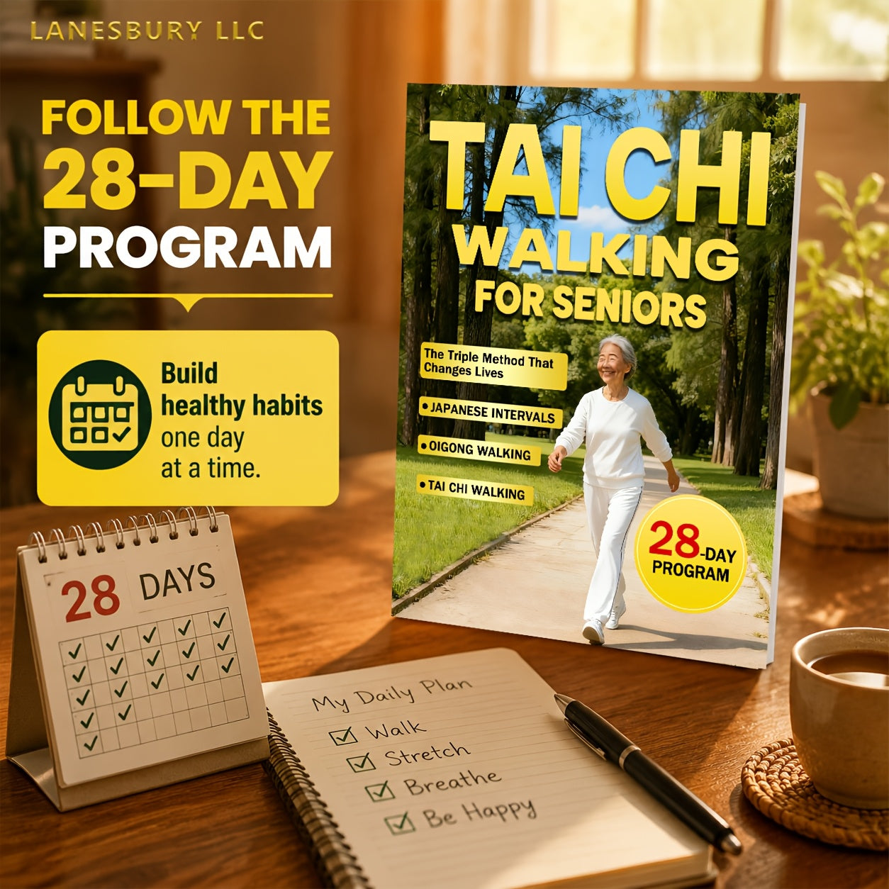 Tai Chi Walking for Seniors - Effortless Weight Loss & Gentle Care with the 28-Day Triple Method, Japanese Intervals & Qigong Walking, Low-Impact Fitness Guide for Older Adults
