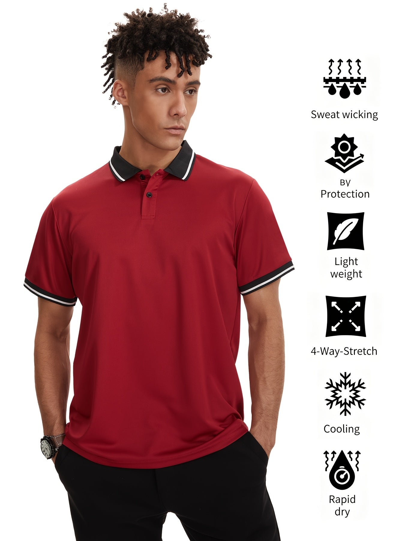 Men's Polo Shirts 6-Pack Short Sleeve Golf Sport Casual Summer Outdoor T-Shirt – Moisture-Wicking Breathable Polo for Men, Mixed Colors, Sizes S-XXL