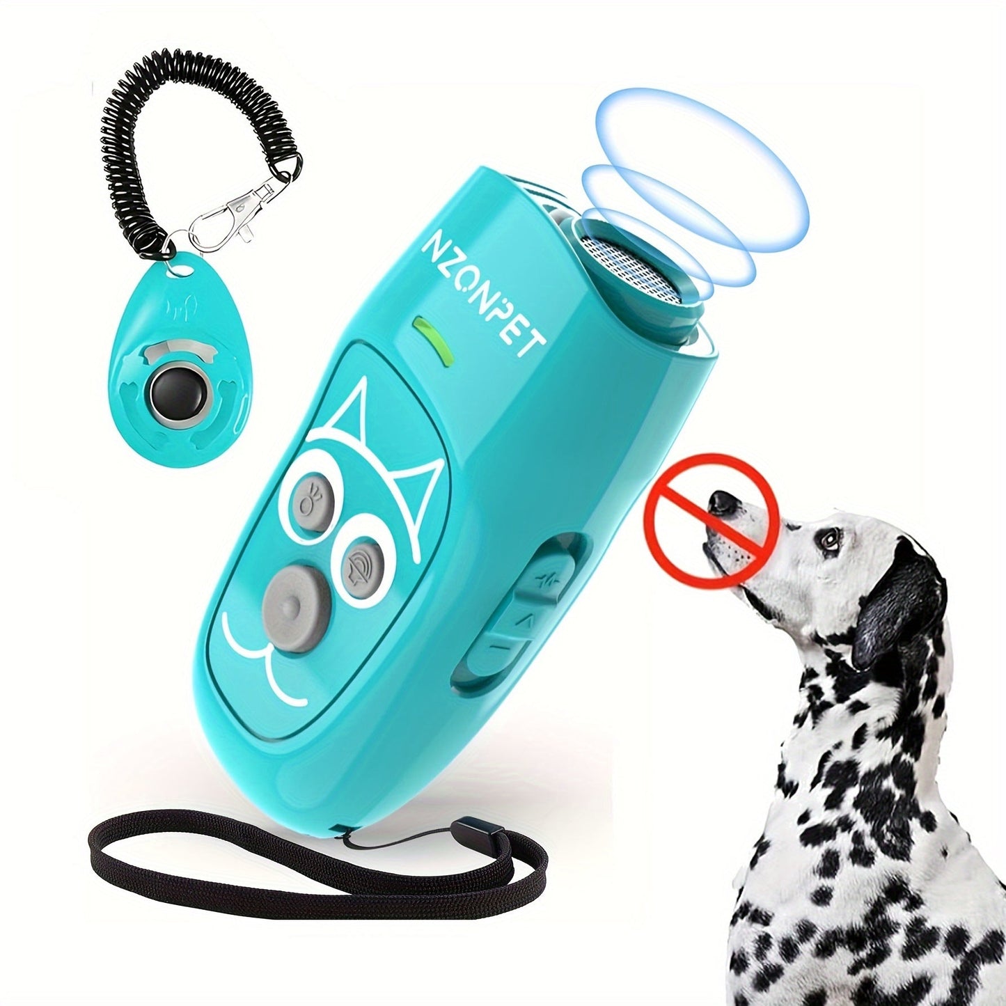 Ultrasonic Anti Barking Device 3-in-1 Dog Bark Control - 3 Frequency Sonic Dog Trainer with LED Light and Wrist Strap, 16.4Ft Range Rechargeable Bark Deterrent for Indoor and Outdoor Use