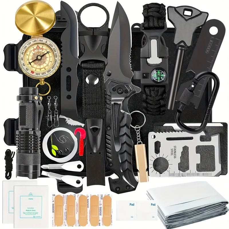 36-Piece Outdoor Survival Kit - Emergency Camping Gear Set with First Aid Tools for Hiking, Backpacking, Adventure & Wilderness Survival, Great Gift for Outdoor Enthusiasts