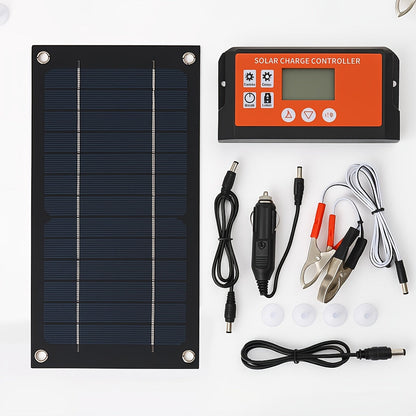 Solar Panel Kit with Battery Charging Controller – Portable Off-Grid Power for Car, RV, Caravan, Camping & Outdoor Use