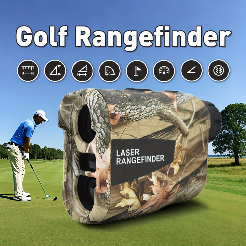Laser Rangefinder 1200 Yards – 6X Magnification, Rechargeable, Slope Compensation, Flagpole Lock, Speed & Altitude Measurement, Golf & Hunting Camo Design