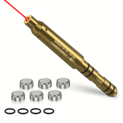 Laser Bore Sighter Multi-Caliber 22LR 223REM 243 9mm 308 30-06 7.62 177 6.5mm 7mm 25 27 Crossbow – Muzzle End Barrel Boresight Scope Zeroing Kit with 6 Batteries & 5 O-Rings 100 Yard Zero