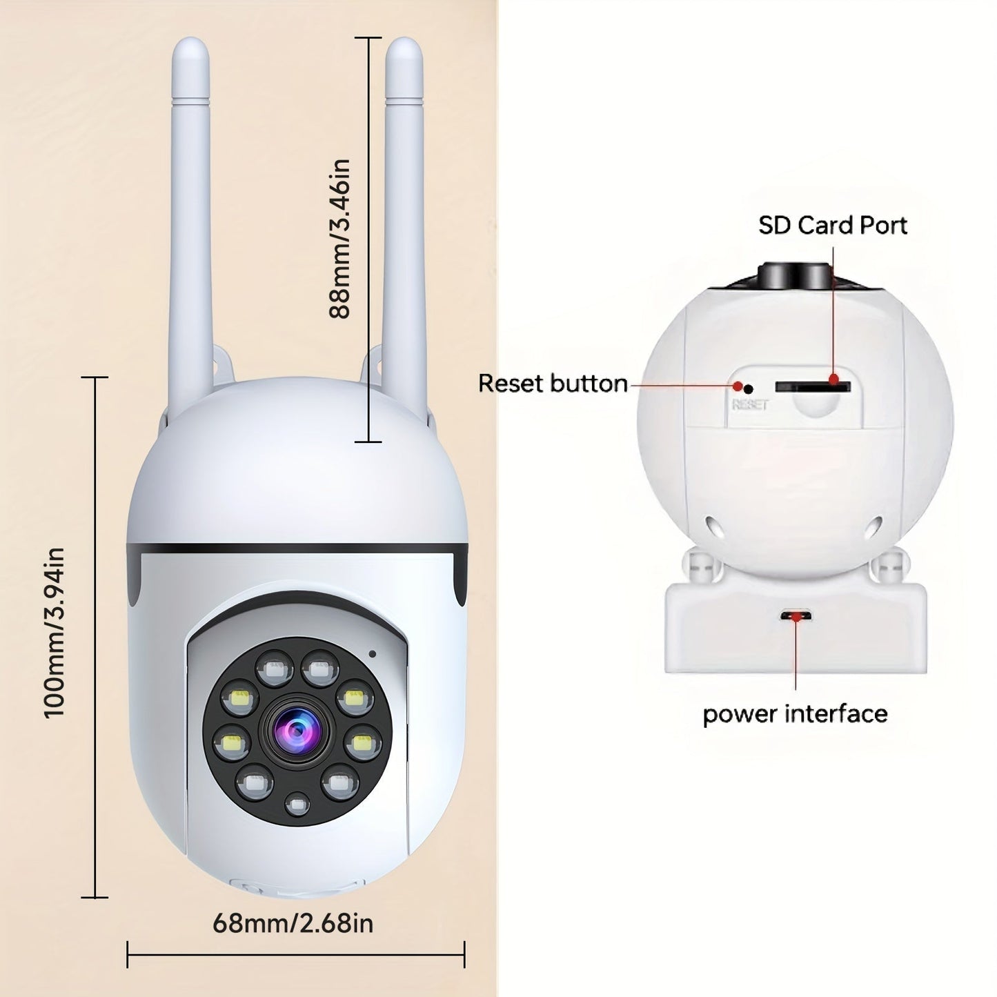 2-Pack WiFi Security Camera 2K QHD PTZ 355° Pan – Dual-Band 2.4G/5G AI Motion Detection, Color Night Vision, Two-Way Audio, Cloud & SD Storage, Baby Monitor, Indoor Home Surveillance Camera