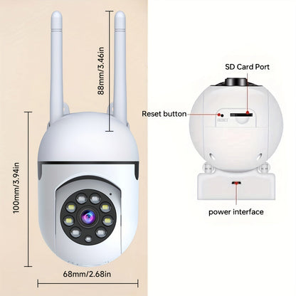 2-Pack WiFi Security Camera 2K QHD PTZ 355° Pan – Dual-Band 2.4G/5G AI Motion Detection, Color Night Vision, Two-Way Audio, Cloud & SD Storage, Baby Monitor, Indoor Home Surveillance Camera