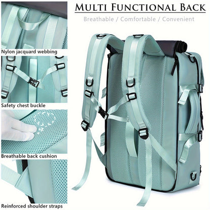 Large Laptop Backpack with Shoe Compartment – Multi-Functional Travel Backpack for Men & Women, Business, College & Carry-On Bag with USB Charging Port, Waterproof, Fits 15.6" Laptop