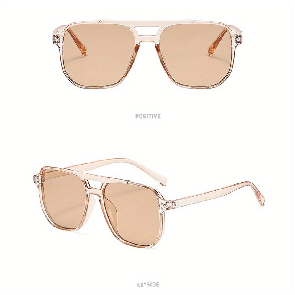 3pcs Rectangular Leopard Print Sunglasses for Women – Dual Bridge Reflective Mirror Lens PC Frame Fashion Eyewear Set for Daily Wear Summer Festival Birthday Mother's Day Gift