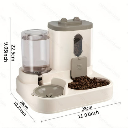 Automatic Cat Feeder Dual-Function Food & Water Dispenser Portion Control Healthy Diet Cute Design Pet Feeding Station Christmas Gift for Cat Lovers