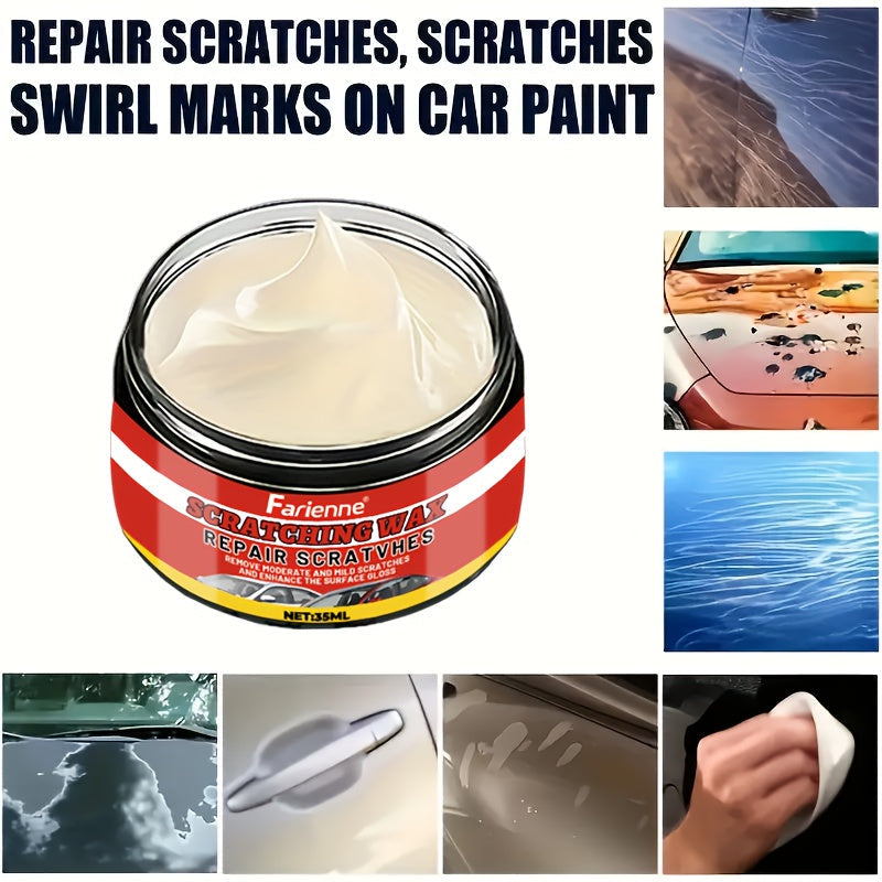 Car Scratch Remover and Swirl Mark Eliminator - Nano Shine Polish Automotive Scratch Repair Paste Kit 1.18oz with Applicator Sponge, Compatible with All Paint Colors for Vehicle Surface Restoration