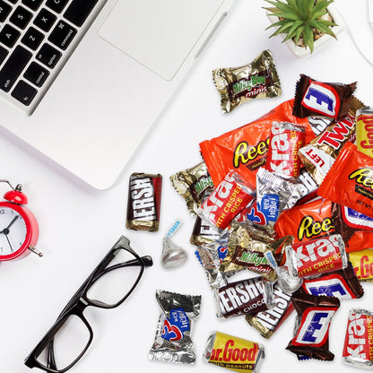 Assorted Chocolate Mix 1 Pound Bulk Bag – Individually Wrapped Milk Chocolate Peanut Butter Caramel Variety, Perfect for Halloween Parties Holidays & Everyday Snacking